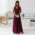 thumbnail image 4 of B91xZ Robes pour Femmes Col en V Profond Sans Manches Fente Latérale Robe de Soirée Longueur au Sol, RD2 TG, 4 of 5