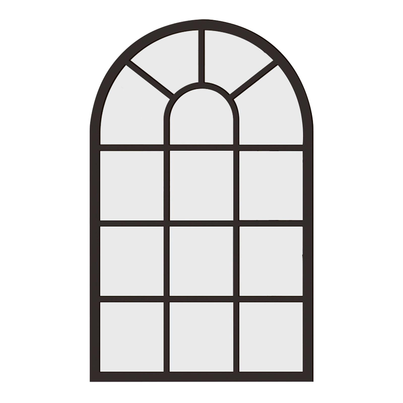 simhoa Arched Window Wall Mirror Wall Art Simple Windowpane Arch Mirror ...