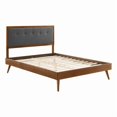 thumbnail image 2 of Modway Willow King Wood Platform Bed with Splayed Legs in Walnut/Charcoal, 2 of 6