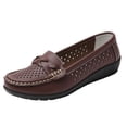 thumbnail image 1 of LOVZFMLL Mocassins Penny pour Femmes Classiques Slip On Chaussures Plates pour Travail de Bureau Décontracté Confortables à Bout Rond Ballerines Habillées Brun 9, 1 of 6