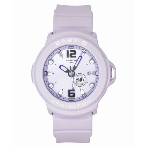 Casio Baby-G Plus Analog Resin Purple Dial Quartz BGA-15K-6A 100M Women's Watch With Convertible Holder