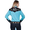 thumbnail image 2 of Scully PL-637-TUR-S Chemise Western pour Femmes - Turquoise - Petit, 2 of 3