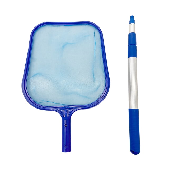 Pool Net Skimmer,Pool Net with Pole Pool Cleaning Standard Shallow Water Leaf Net with 3 Sections Retractable Aluminum Rods Pool Nets for Cleaning,Pool Leaf Net,Pool Cleaning Net
