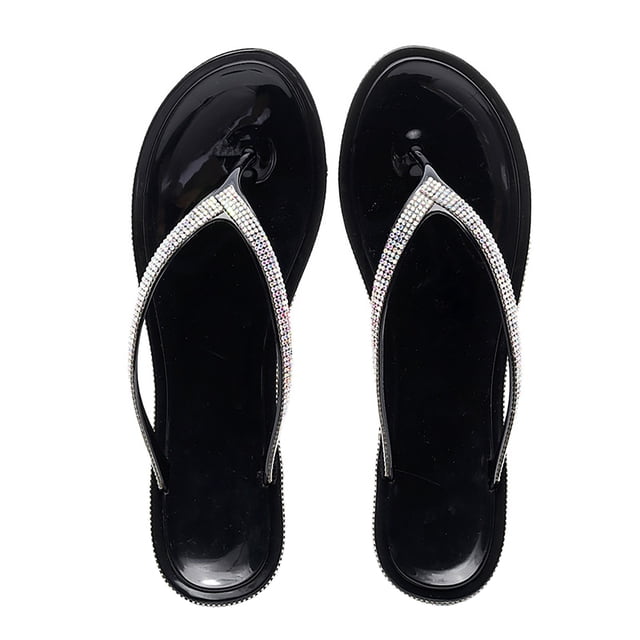 Leutsin Women's Summer Flip-Flops Shoes Colored Diamond Craft Edge Diamond Slippers