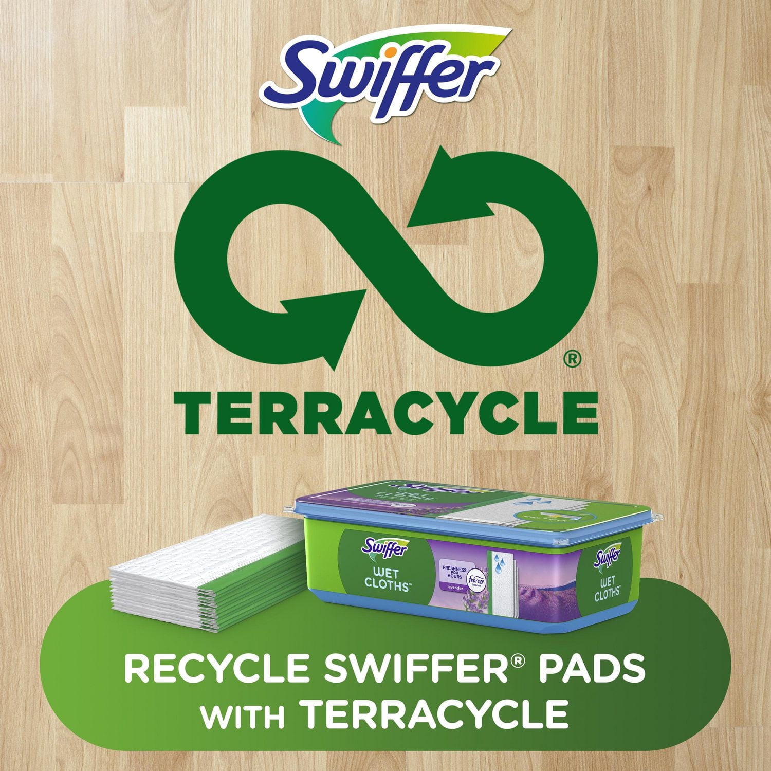 Swiffer Balayer + Passer la Vadrouille, Recharges de Linges Humides, Nettoyant pour Planchers, Chiffons de Nettoyage, Lavande, 12 Unités
