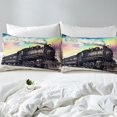 thumbnail image 4 of Erosebridal Retro Train Sheet Set King, Rainbow Aurora Bedding Sets, 4-Piece,, 4 of 6