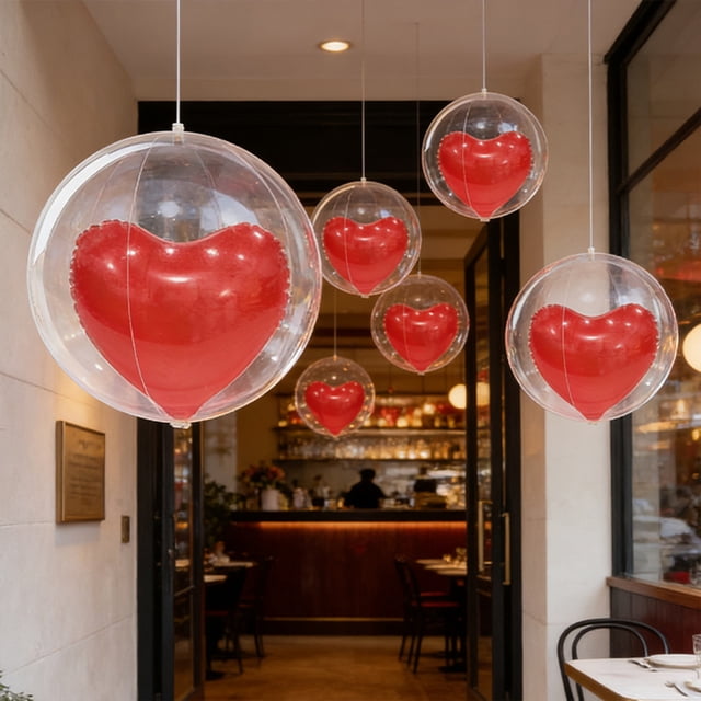 Ballon Cœur Gonflable avec Mini Ballon Intérieur, Décoration de la Saint-Valentin en PVC – Accessoire Réutilisable pour Jardin Intérieur, Fête, Demande en Mariage, Toile de Fond Photo, Plaisir
