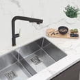 thumbnail image 1 of Stylish 13" Ht Single Handle Matte Black & Gold Pull Down Kitchen Faucet K-146NG, 1 of 14