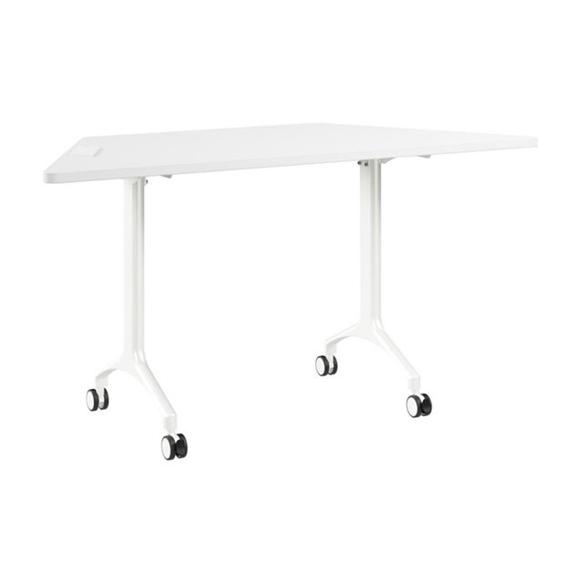 Scranton & Co Table de Conférence Modulaire Trapézoïdale en Bois de 60 Pouces, Blanc