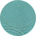 thumbnail image 1 of Ahgly Company Tapis d'Intérieur Rond Lavable en Machine Vert Profond Transitionnel, 5 Pieds Rond, 1 of 7