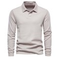 thumbnail image 1 of Gspmoly Mens Tshirts, Man Long Sleeve Solid Color V-Neck Button Fashion Fallow T-Shirt Summer Tops up to 60% Off, 1 of 4