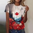 thumbnail image 2 of Pisexur Hauts pour Femmes, Hauts de Sortie pour Femmes, Hauts pour Dames, Hauts de Printemps pour Femmes 2025, Nouveau T-shirt à Manches Courtes à Col Rond Décontracté Imprimé pour Femmes Multicolore, P, 2 of 5