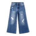 thumbnail image 1 of KIDSCOOL SPACE Girls Flare Jeans,Little Big Girl Ripped Wide Leg Summer Denim Pants,7-8 Years, 1 of 6