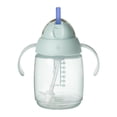 thumbnail image 1 of Tommee Tippee Starter Straw Cup, 8oz, 6 Months+, Easy Transition Toddler Cup, with Silicone Weighted Straw and Easy-hold Handles, Green, 1 of 5