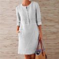 thumbnail image 2 of Vente de Liquidation Robes d'Été pour Femmes 2023 Robe à Manches Longues Imprimée Patchwork Col Rond Fente Midi Ajustée et Évasée Y2K Mode Élégante Fête Boîte de Nuit Plage Bord de Mer Retour à la Maison Robe Trapèze Ourlet Évasé, 2 of 5