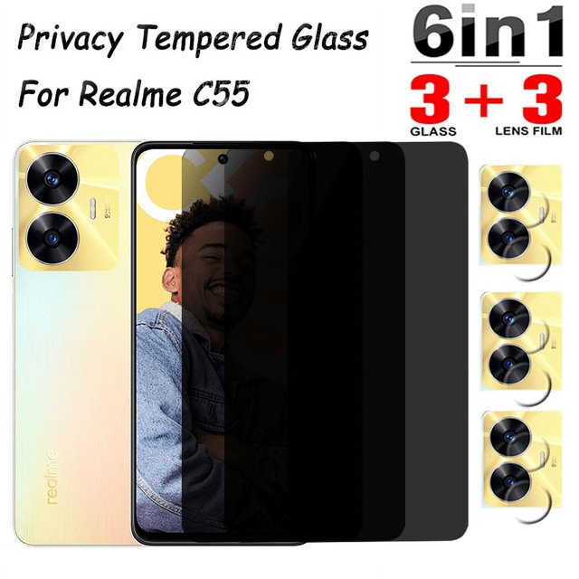 Verre Trempé 6en1 pour Protection d'Écran de Caméra Realme Realme C25Y
