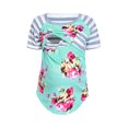 thumbnail image 4 of Julyccc Womens Maternity Floral Stripe Nursing Tunic Tops, 4 of 4