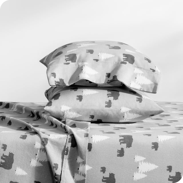 Bare Home Flannel Sheet Set - 100% Cotton - Deep Pocket - Queen, Kodiak, 4-Pieces