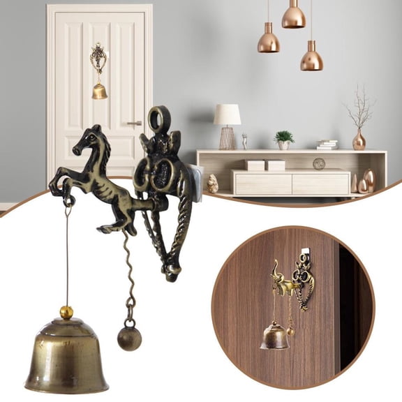Vintage Door Decoration Bell Retro Style Animal Shape Door Bell With Magnetic Back And Hanging Holes Home Decoration