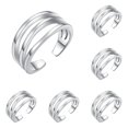 thumbnail image 1 of Silver Adjustable Toe Band Ring with Open Joint Design for Comfortable Foot Wear, Clear 6Packs, 1 of 9