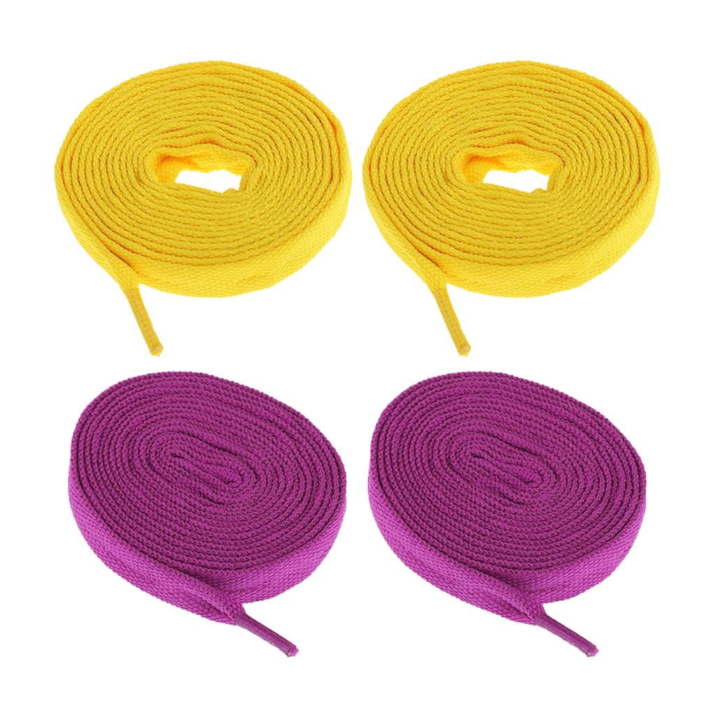 koolsoo 2 Paires Lacets de Patins à Roulettes en Ligne Patinage Cordons de Patins Décoration de Chaussures - 2 Paires Jaune