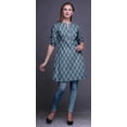 thumbnail image 3 of Bimba Kurti à Manches Retroussables pour Femmes, Col Mandarin Imprimé, Hauts de Kurti Courts, 3 of 6