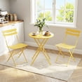 thumbnail image 4 of Gaderth Ensemble Bistro Pliant de Patio 3 Pcs, Table Bistro Extérieure en Métal et Chaises avec Table Ronde, Mobilier de Patio Compact pour Balcon, Véranda, Terrasse, Jardin, Appartement et Petits Espaces, 4 of 7