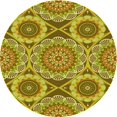 thumbnail image 1 of Ahgly Tapis Rond Lavable en Machine Intérieur Transitionnel Brun Doré Jaune, 3 Pieds Rond, 1 of 7
