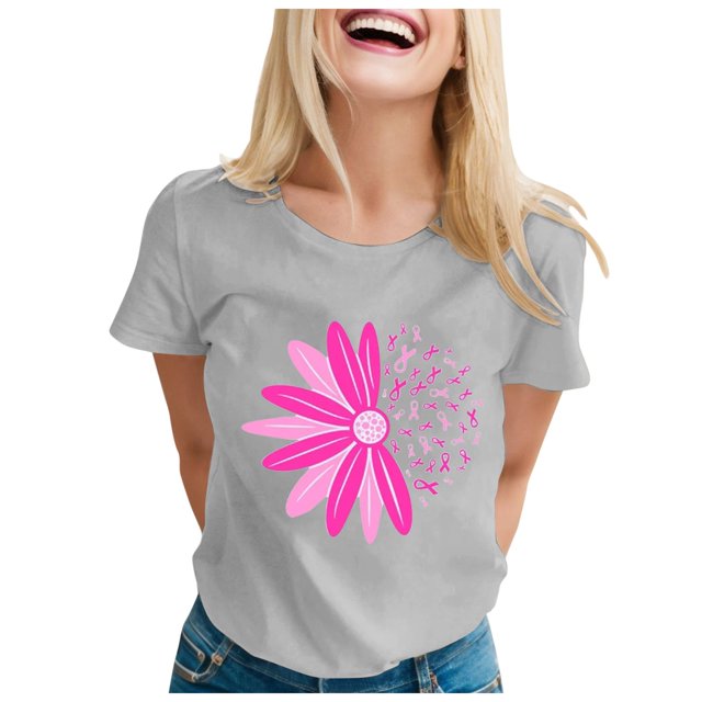 TSADFHJI T-Shirt Surdimensionné Femme Vert T-Shirt Imprimé à Manches Courtes Col Rond Haut Blouse TG Gris