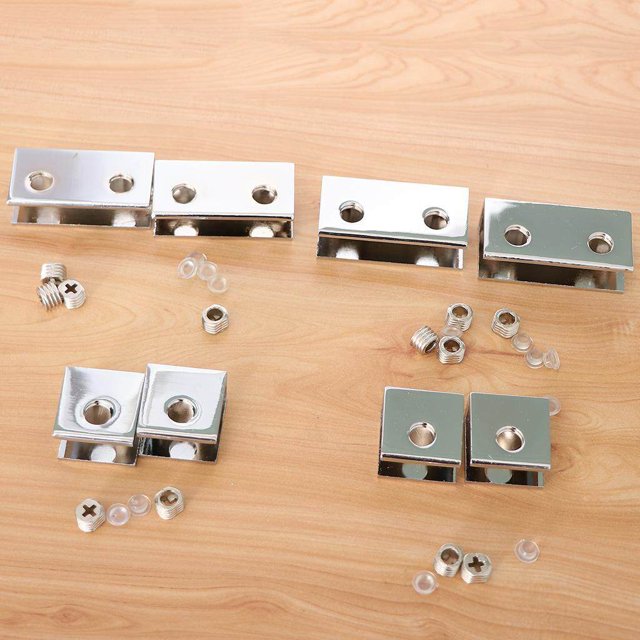 Dalazy 2 pack Zinc Alloy Fixed Glass Clamp Adjustable Glass Brackets A-8-10mm