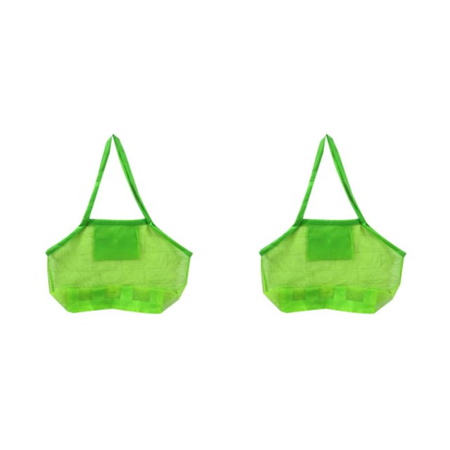 maskred Versatile Beach Toys Bag Durable Mesh Tote for Poolside Adventures Green Extra Large 2Set
