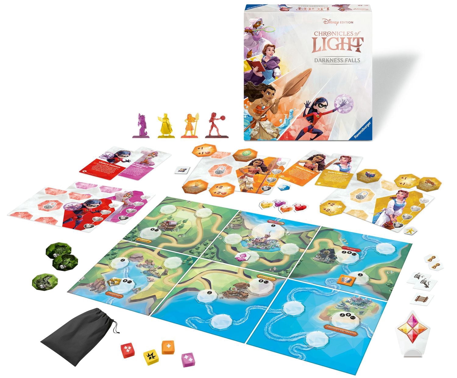 Ravensburger Chronicles of Light Darkness Falls Disney Family Board Game for Ages 8 and Up