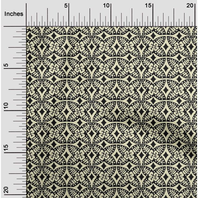 oneOone Viscose Chiffon Fabric Floral Block Printed Fabric 1 Yard 42 Inch Wide