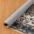 thumbnail image 3 of JML Area Rug 5'x7' Retro Accent Non-Slip Indoor Carpet Khaki & Navy Floral Foldable Rugs for Living Room Bedroom Office Home Decor, 3 of 5