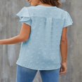 thumbnail image 4 of CHUANK Blouses pour Femmes Élégantes Col en V Manches à Volants Hauts d'Été Décontractés Chemises Fluides, 4 of 8