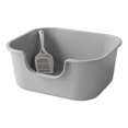 thumbnail image 3 of Open Top Pet Litter Tray Cat Litter Box High Sided Easy to Clean Extra Large Grey, 3 of 9