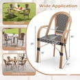 thumbnail image 3 of Gymax Outdoor French Bistro Chairs 4 PCS w/ Armrests Galvanized Metal Frame Black & White, 3 of 9