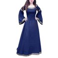 thumbnail image 3 of DDAPJ pyju Robes Médiévales Grande Taille pour Femmes Robe Maxi à Manches Longues Évasées Robes de Princesse de la Renaissance Robe de Bal Robe de Fée Elf Soldes de Liquidation Bleu G, 3 of 6