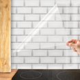 thumbnail image 1 of Clear Contact Paper Wall Protector - Shackcom 15.7in X 9.84ft Self Adhesive Removable Kitchen Oil-Proof Waterproof Sticker Heat Resistant C, 1 of 7