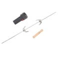 thumbnail image 2 of Kit de Gril Rôtissoire Sans Fil - Ensemble Portable de Moteur de BBQ Automatique Rotatif avec Tiges de Broche en Fer et Chrome Résistantes à l'Usure, Poignée en Bois, Supporte jusqu'à 16 Lb, Alimenté par Batterie Sans Fil (Batterie Non, 2 of 6