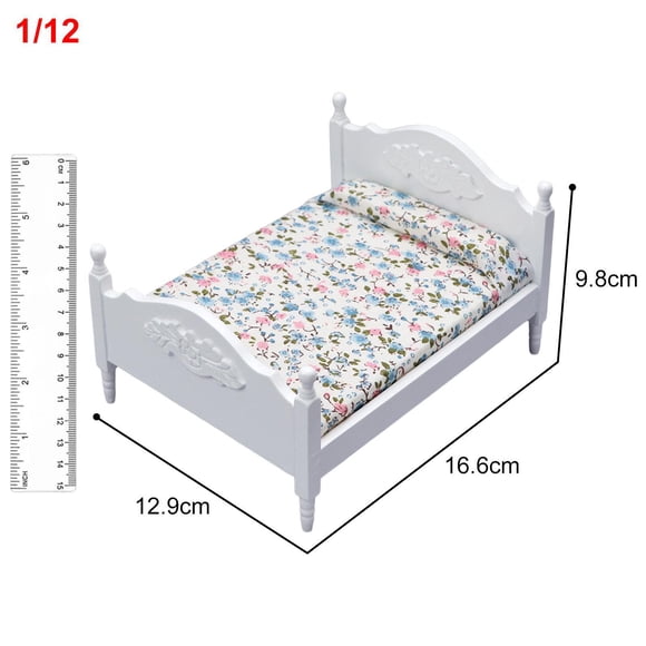 Ruiboury Nursery Room Bedroom Baby Bed Furniture Toy for Doll White