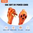 thumbnail image 2 of VEVOR Rallonge pour VR de 50 Pi, 50 A, Cordon d'Alimentation STW pour VR Robuste, Fiche NEMA 14-50R Femelle NEMA 14-50P Mâle, avec Poignée Indicatrice à DEL Adaptateur 15 A, pour VR, Tramways, Génératrices, Campeurs, Homologué ETL, 2 of 9