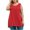 thumbnail image 2 of AherBiu Camisoles d'Été Grande Taille pour Femmes, Coupe Ample, Col Ras du Cou, Sans Manches, Ourlet Fluide, Mode, T-Shirt Basique, 2 of 5