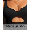 thumbnail image 4 of Charmo Womens Ribbed One Piece Swimsuits High Cut Padded Monokini Bathing Suit, 4 of 6