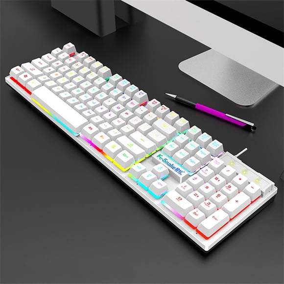 SuoKom Computer Keyboards Gaming Keyboard 104 Keys Wired USB Colorful RGB Backlight Keyboard Plug And Play For Computer Gamer Wired Keyboard On Clearance