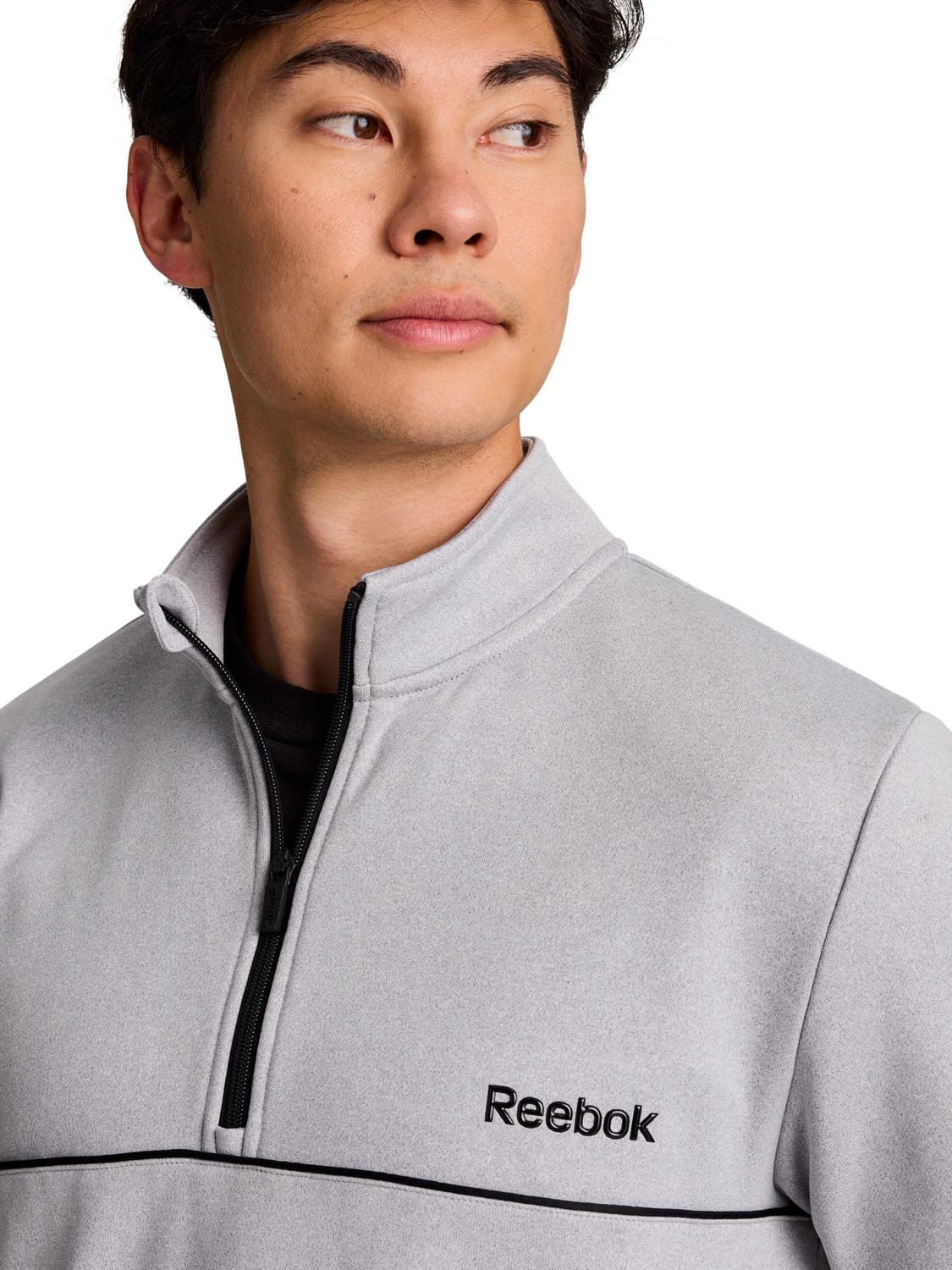 Reebok Chandail en tissu éponge à quart de fermeture éclair pour hommes
