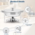 thumbnail image 4 of Kojooin Ensemble de 2/4/6 Plats à Réchaud pour Buffet, Ensemble de Réchauds Rectangulaires de 8 Qt et Ronds de 5 Qt en Acier Inoxydable avec Couvercle, Poêle pour Aliments et Eau et Support à Carburant pour Événements, 4 of 9