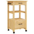 thumbnail image 1 of vidaXL Kitchen Trolley Rolling Cart on Wheels Living Room Solid Wood Pine, 1 of 6