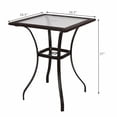 thumbnail image 2 of Costway Rattan Wicker Bar Square Table Glass Top Yard Outdoor Patio Garden Furniture, 2 of 10