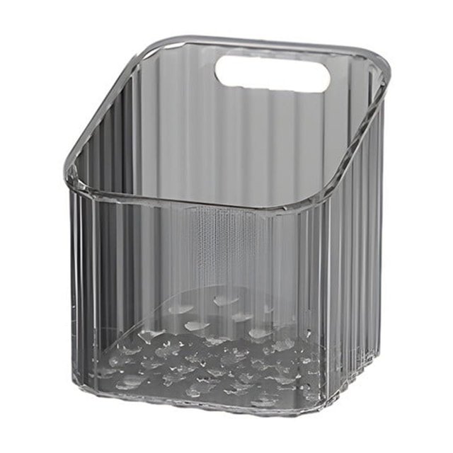Plastic Garlic And Ginger Storage Basket With Wall Mount Adhesive Backing 10 cm x 10 cm x 11 cm For Kitchen Organization